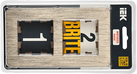 рамка 2-постовая IEK РУ-2-1-Бр металл шампань RE AL Brite - упаковка