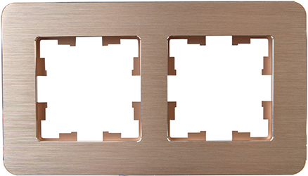 рамка 2-постовая IEK РУ-2-1-Бр металл шампань RE AL Brite - внешний вид