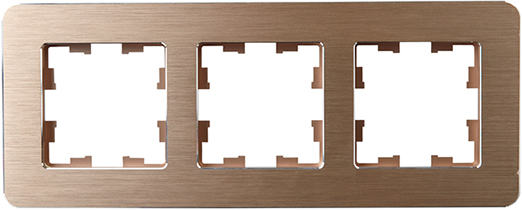 рамка 3-постовая IEK РУ-3-1-Бр металл шампань RE AL Brite - внешний вид