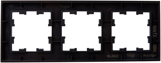 рамка 3-постовая IEK РУ-3-1-БрЧ Brite - вид с тыльной стороны