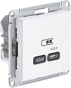 розетка USB тип C 65Вт Systeme Electric AtlasDesign, лотос - внешний вид