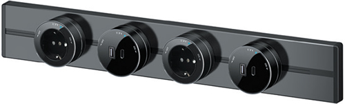 трековая система розеток MuitiTrack от Systeme Electric - пример установки розеток на шину