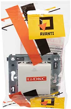 инвертор 1-клавишный DKC Avanti, цвет белое облако - упаковка