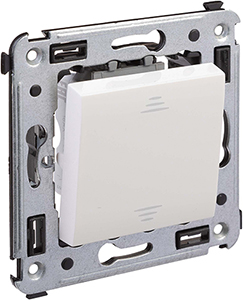 выключатель 1-клавишный DKC Avanti, цвет белое облако - внешний вид