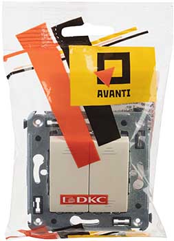 переключатель 2-клавишный DKC Avanti, цвет ванильная дымка - упаковка