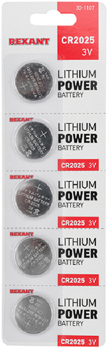 батарейки литиевые CR2025 Rexant 30-1107 - упаковка