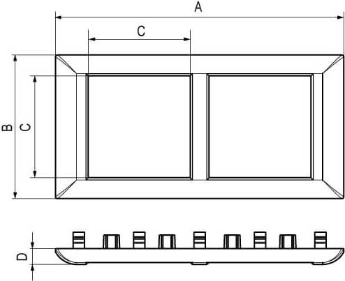 рамка-суппорт 2-постовая DKC серии Avanti - размеры