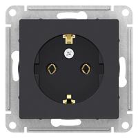 AtlasDesign карбон розетка скрытая 1-мест заземление IP20 