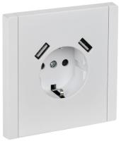 купить Фортепиано белый розетка скрытая 1-мест заземление шторки USB А+А IP20  в Кирове Фортепиано белый розетка скрытая 1-мест заземление шторки USB А+А IP20