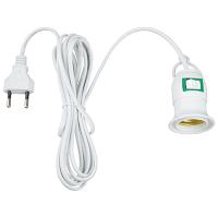 купить Патрон подвесной с выключателем E27 пластик со шнуром 2м белый Uniel  в Кирове Патрон подвесной с выключателем E27 пластик со шнуром 2м белый Uniel