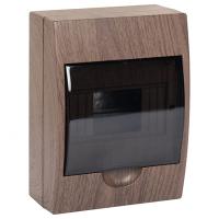 Бокс 6мод навесной темное дерево чёрная дверь IP41 ЩРН-П EKF 
