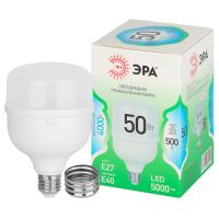 купить Лампа свд Е27 50Вт 4000К 5000лм Т100 цилиндр матовый ЭРА в Кирове Лампа свд Е27 50Вт 4000К 5000лм Т100 цилиндр матовый ЭРА