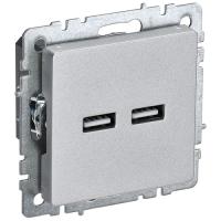 купить Брайт алюминий розетка USB A+A скрытая 2-ая  в Кирове Брайт алюминий розетка USB A+A скрытая 2-ая