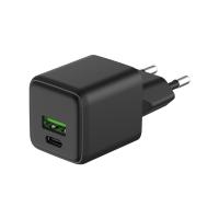 купить Сетевое зарядное устройство с двумя портами USB-A и USB-C, 20Вт GaN черный  REXANT в Кирове Сетевое зарядное устройство с двумя портами USB-A и USB-C, 20Вт GaN черный  REXANT