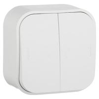 купить Кутео белый переключатель 2кл открытая 10А IP20  в Кирове Кутео белый переключатель 2кл открытая 10А IP20