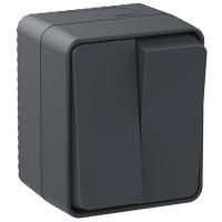 купить Атлас Профи антрацит выключатель 2кл открытая 10А IP54  в Кирове Атлас Профи антрацит выключатель 2кл открытая 10А IP54