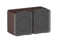 Атлас Профи коричневый розетка открытая 2-мест заземление шторки IP54 