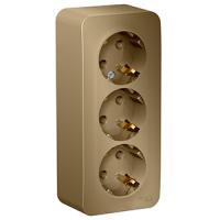 купить Бланка титан розетка открытая 3-мест заземление шторки IP20  в Кирове Бланка титан розетка открытая 3-мест заземление шторки IP20