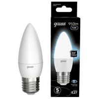 купить Лампа свд 220В E27 9,5Вт 4100К 950лм свеча B35 матовая Gauss  в Кирове Лампа свд 220В E27 9,5Вт 4100К 950лм свеча B35 матовая Gauss