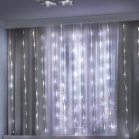 купить Гирлянда занавес 3*3м белый 300свд с контроллером IP20 прозрачный провод 8 режимов в Кирове Гирлянда занавес 3*3м белый 300свд с контроллером IP20 прозрачный провод 8 режимов