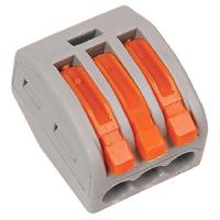 Клемма 3*4,0мм2 с рычажком серый  4шт