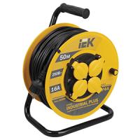купить Удлинитель 4-мест 50м ПВС 3*1,5 черный катушка пластик IP44 IEK  в Кирове Удлинитель 4-мест 50м ПВС 3*1,5 черный катушка пластик IP44 IEK