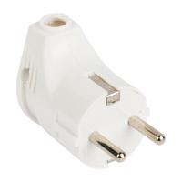 купить Вилка 16А угловая заземление белый пластик IP20 EKF  в Кирове Вилка 16А угловая заземление белый пластик IP20 EKF