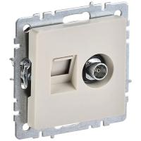 купить Брайт бежевый розетка RJ45+TV оконечная скрытая 2-ая  в Кирове Брайт бежевый розетка RJ45+TV оконечная скрытая 2-ая