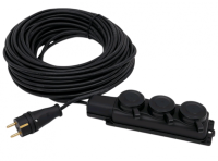 купить Удлинитель 3-мест 30м КГ 3*1,5 черный  IP44 PlexUp  в Кирове Удлинитель 3-мест 30м КГ 3*1,5 черный  IP44 PlexUp