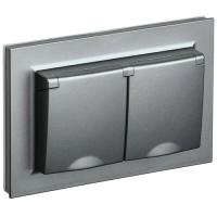 купить Брайт сталь розетка скрытая 2-мест заземление с крышкой шторки IP44  в Кирове Брайт сталь розетка скрытая 2-мест заземление с крышкой шторки IP44