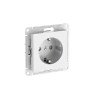 Атлас белый механизм розетки скрытая 1-мест заземление шторки быстрозажим. клем. IP20 