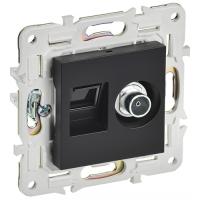 SKANDY Роз. двойная TV+RJ45 кат.5E SK-A14Bl черн. IEK