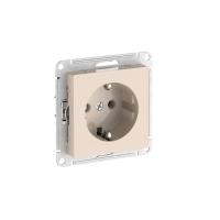 Атлас бежевый механизм розетки скрытая 1-мест заземление быстрозажим. клем. IP20 