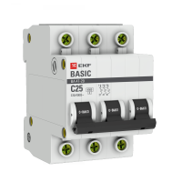 Автомат 3Р 25А C 4,5кА ВА47-29 EKF Basic 