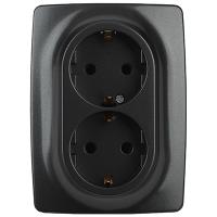 купить ЭРА12 антрацит розетка скрытая 2-мест заземление IP20  в Кирове ЭРА12 антрацит розетка скрытая 2-мест заземление IP20