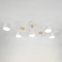 Светильник потолочный (люстра) 5*15Вт GX53 белый/дерево 