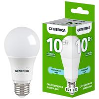 купить Лампа светодиодная 220В Е27 10Вт 6500К 1000лм стандарт A60 матовая GENERICA (IEK)  в Кирове Лампа светодиодная 220В Е27 10Вт 6500К 1000лм стандарт A60 матовая GENERICA (IEK)