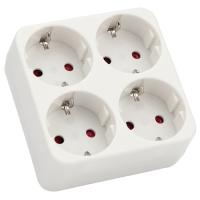 купить Рексант белый розетка открытая 4-мест IP20 квадратная в Кирове Рексант белый розетка открытая 4-мест IP20 квадратная