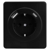 купить MIELE ROUND Розетка 1-ая с/з с/у з/ш 16А с USB A+C быстрой зарядки 5В/3А черная KRANZ в Кирове MIELE ROUND Розетка 1-ая с/з с/у з/ш 16А с USB A+C быстрой зарядки 5В/3А черная KRANZ