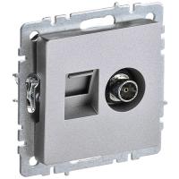 BRITE Роз. двойная TV+RJ45 кат.5E РТВ/РК12-БрА алюм. IEK