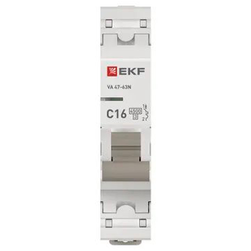 Автомат 1Р 16А C 4,5кА ВА47-63N EKF PROxima 
