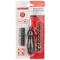 Отвертка реверсивная головки/биты 21 предм Rexant