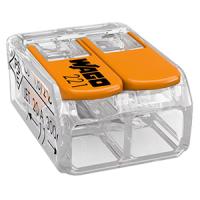 Клемма 2*4,0мм2 с рычажком компактная прозрачный Wago 221-412 100шт