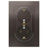 AtlasDesign мокко розетка скрытая 2-мест заземление IP20 