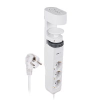 Удлинитель 3-мест 1,5м ПВС 3*1 белый выкл 3*USB Jazzway  струбцина