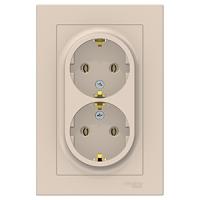 купить Атлас бежевый розетка скрытая 2-мест заземление IP20  в Кирове Атлас бежевый розетка скрытая 2-мест заземление IP20