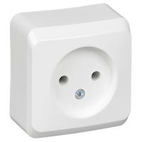 купить Этюд белый розетка открытая 1-мест IP20  в Кирове Этюд белый розетка открытая 1-мест IP20