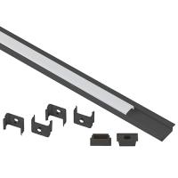 Комплект с врезным анодированным профилем ЭРА 2206B 22х6мм, 2м, черный САВ251