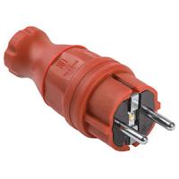 купить Вилка 16А прямая заземление красный каучук IP44 IEK  в Кирове Вилка 16А прямая заземление красный каучук IP44 IEK