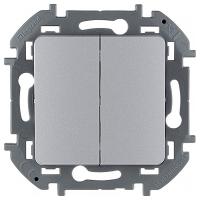 купить Инспириа алюминий выключатель 2кл скрытая 10А IP20  в Кирове Инспириа алюминий выключатель 2кл скрытая 10А IP20
